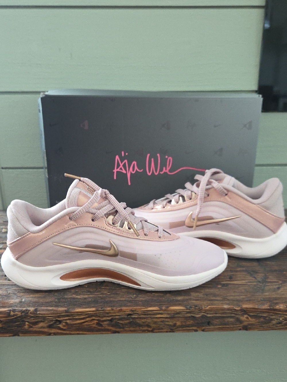 Nike Women’s Pink and Gold Low-Top Sneakers